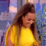 Sunny’s yellow ruched front dress on The View