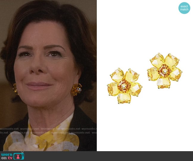 Swarovski Florere Earrings worn by Margaret Wright (Marcia Gay Harden) on So Help Me Todd