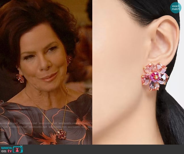 Swarovski Florere stud earrings worn by Margaret Wright (Marcia Gay Harden) on So Help Me Todd