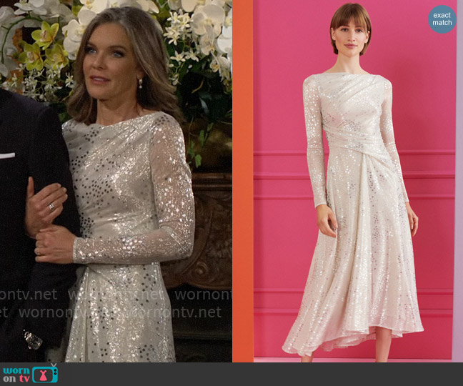 Talbot Runhof midi dress ross22 worn by Diane Jenkins (Susan Walters) on The Young and the Restless