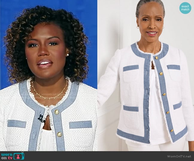 Talbots Tweed Jacket worn by Janai Norman on Good Morning America