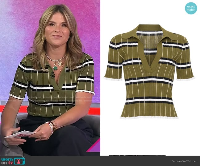 Tanya Taylor Rayne Knit Top worn by Jenna Bush Hager on Today