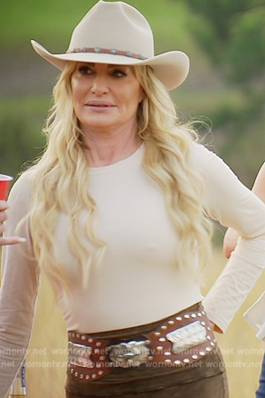 Taylor's white long sleeve tee on The Real Housewives of Orange County