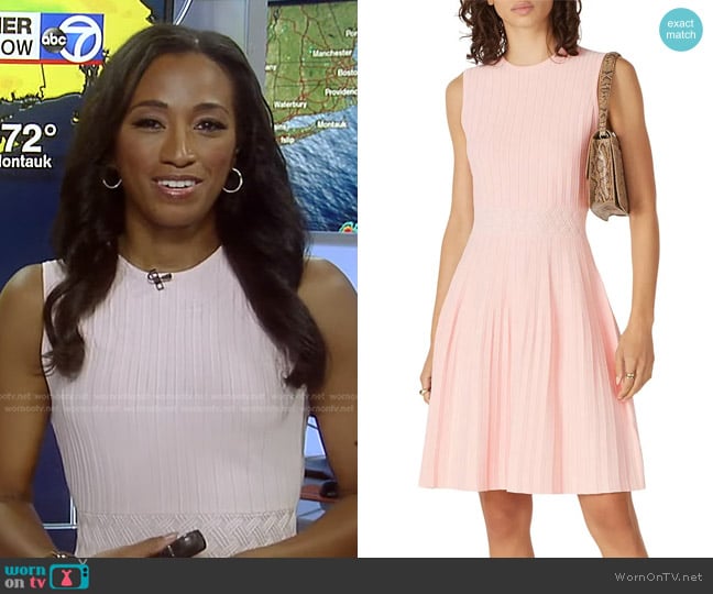WornOnTV: Brittany Bell’s pink ribbed dress on Good Morning America ...