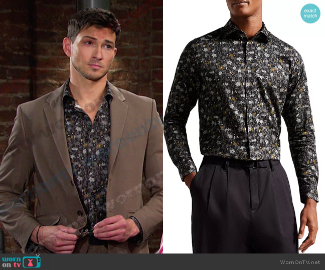 Ted Baker Torted Floral Print Shirt worn by Alexander Kiriakis (Robert Scott Wilson) on Days of our Lives