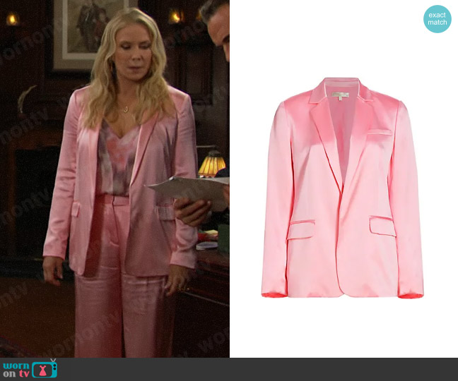 LoveShackFancy Astara Blazer in Sweet Pink worn by Brooke Logan (Katherine Kelly Lang) on The Bold and the Beautiful