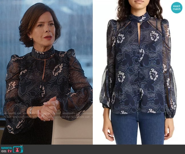 Ted Baker Bernot Blouse worn by Margaret Wright (Marcia Gay Harden) on So Help Me Todd