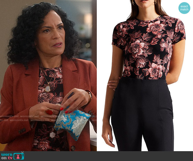 WornOnTV: Francey’s black floral top on So Help Me Todd | Rosa ...