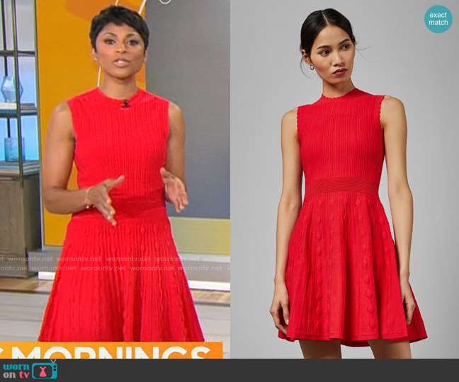 Ted Baker Kamylia Dress worn by Jericka Duncan on CBS Mornings