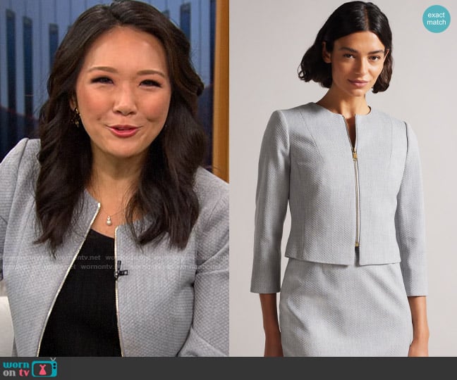 Ted Baker Michah Jacket worn by Nancy Chen on CBS Mornings