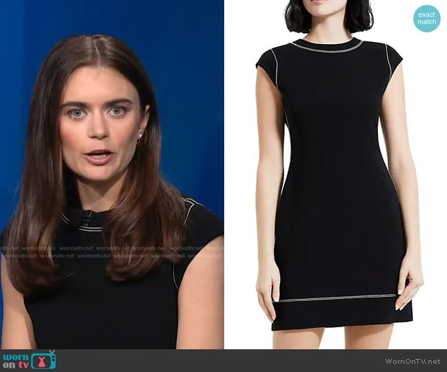 Theory Embroidered Cap Sleeve Shift Dress worn by Pippa Stevens on NBC News Daily