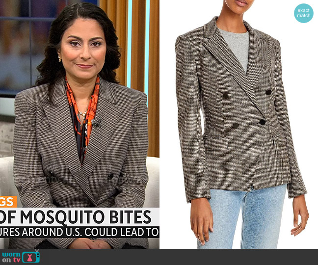 Theory Angled Abbot Jacket worn by Dr. Celine Gounder on CBS Mornings