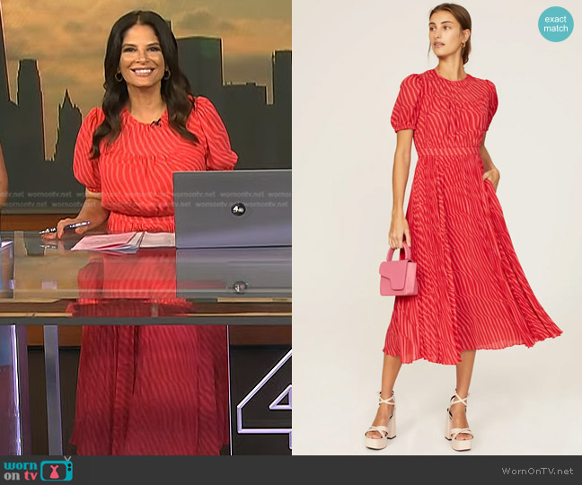 Toccin Pleated Midi Dress worn by Darlene Rodriguez on Today