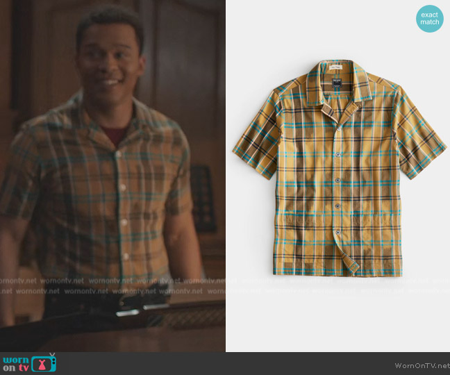 Todd Snyder Ikat Madras Camp Collar Shirt worn by Karl Walcott (Karl Walcott) on Riverdale