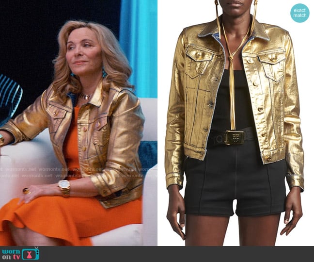 Tom Ford Coated Denim Jean Jacket worn by Madolyn Addison (Kim Cattrall) on Glamorous