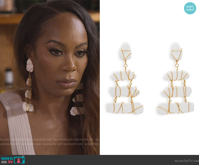 Louis Vuitton Louise Hoop GM Earrings worn by Sany Richards-Ross as seen in  The Real Housewives of Atlanta (S15E04)