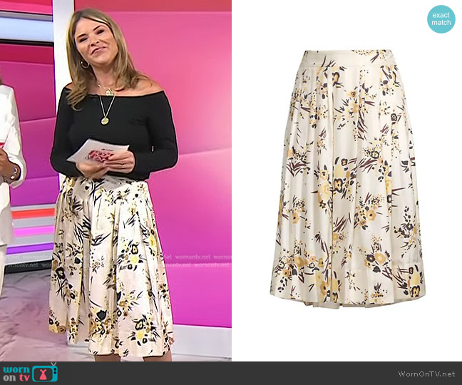 WornOnTV: Jenna’s ivory floral print skirt on Today | Jenna Bush Hager ...