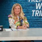 Triesel’s mixed print dress on Access Hollywood