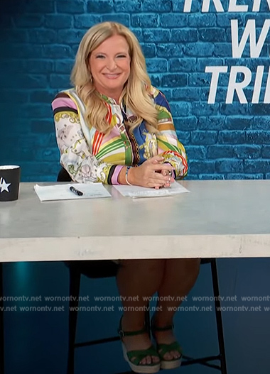 Triesel’s mixed print dress on Access Hollywood