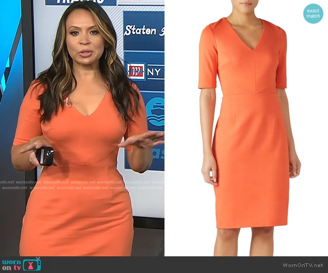 WornOnTV: Adelle’s orange v-neck sheath dress on Today | Adelle ...