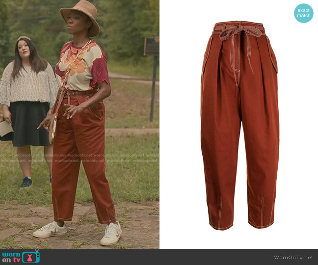 Ulla Johnson Lars Straight-Leg Pants worn by Helen Decatur (Heather Headley) on Sweet Magnolias