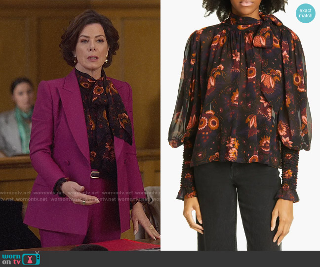 Ulla Johnson Lesli Blouse worn by Margaret Wright (Marcia Gay Harden) on So Help Me Todd