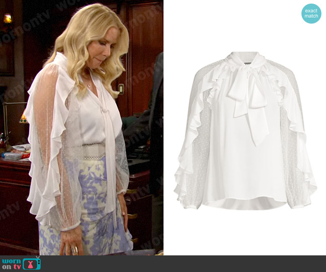 Ungaro Sienna Blouse worn by Brooke Logan (Katherine Kelly Lang) on The Bold and the Beautiful