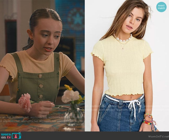 Urban Outfitters Lemon Pointelle Top worn by  Simone Lockhart ( Simone Lockhart) on Sweet Magnolias