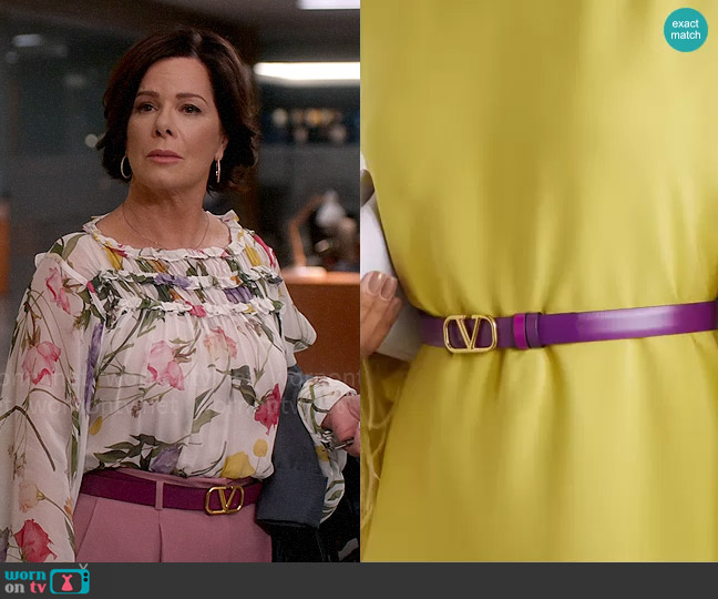 Valentino Garavani Logo Belt worn by Margaret Wright (Marcia Gay Harden) on So Help Me Todd