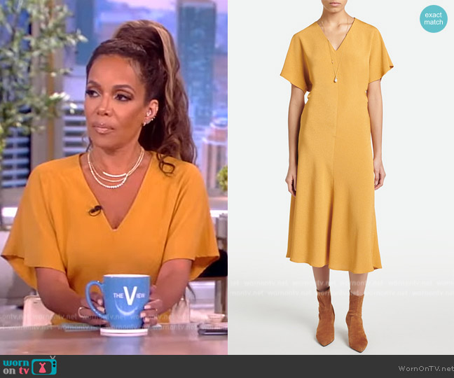 WornOnTV: Sunny’s yellow v-neck midi dress on The View | Sunny Hostin ...