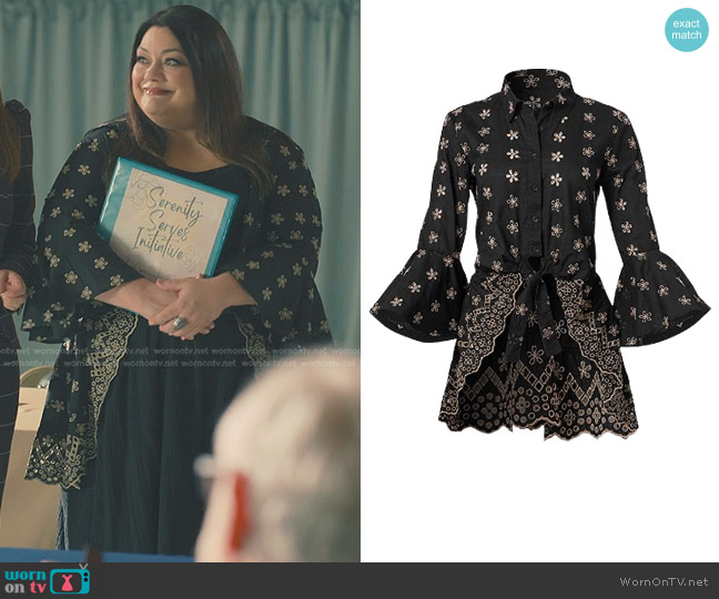 Venus Eyelet High-Low Top worn by Dana Sue Sullivan (Brooke Elliott) on Sweet Magnolias