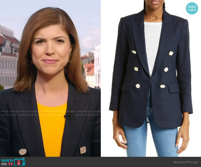 Veronica Beard Bexley Linen Blend Dickey Jacket worn by Monica Alba on NBC News Daily