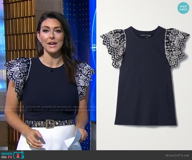 Veronica Beard Julianka Top worn by Erielle Reshef on Good Morning America