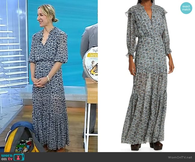 Veronica Beard Nitza Silk Paisley Maxi Dress worn by Lauren Iannotti on Today