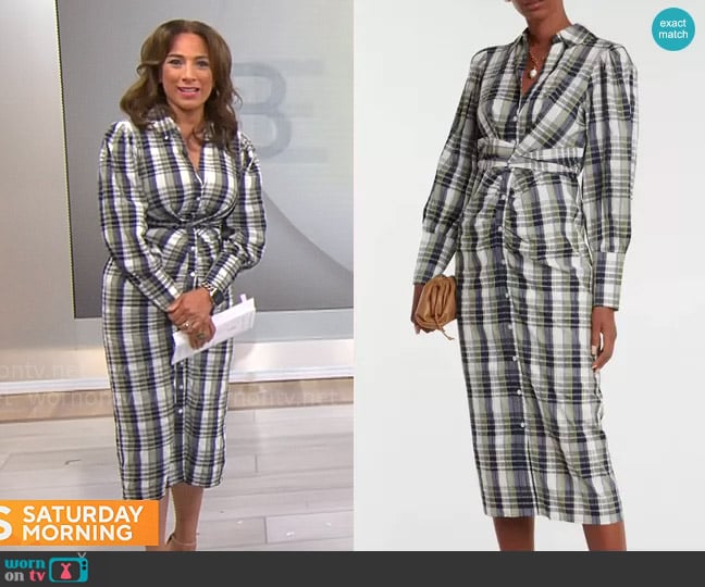 Veronica Beard Copelyn Dress worn by Michelle Miller on CBS Mornings