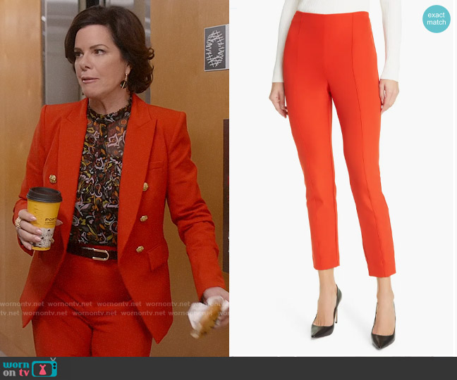 Veronica Beard Honolulu Pants in Flame Red worn by Margaret Wright (Marcia Gay Harden) on So Help Me Todd