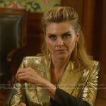 Veronica’s gold blazer on So Help Me Todd