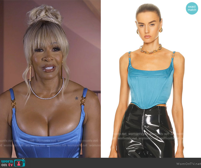 Versace Bustier Top worn by Sheree Whitefield on The Real Housewives of Atlanta