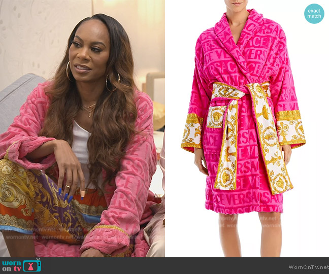 Versace I Heart Baroque Bath Robe worn by Sanya Richards-Ross on The Real Housewives of Atlanta