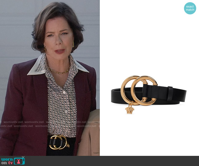 Versace Double-Ring Medusa Charm Belt worn by Margaret Wright (Marcia Gay Harden) on So Help Me Todd