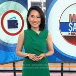 Vicky’s green asymmetric midi dress on Today