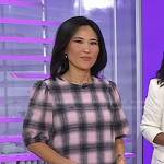 Vicky’s pink check puff sleeve dress on Today