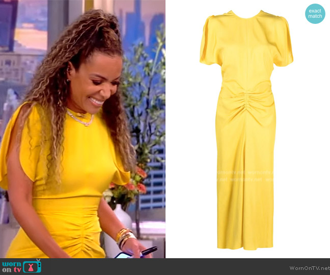WornOnTV: Sunny’s yellow ruched front dress on The View | Sunny Hostin ...