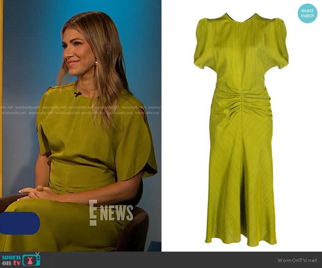 Victoria Beckham Gathered Melange Midi Dress worn by Erin Dana Lichy on E! News