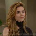 Victoria’s black asymmetrical top on The Young and the Restless