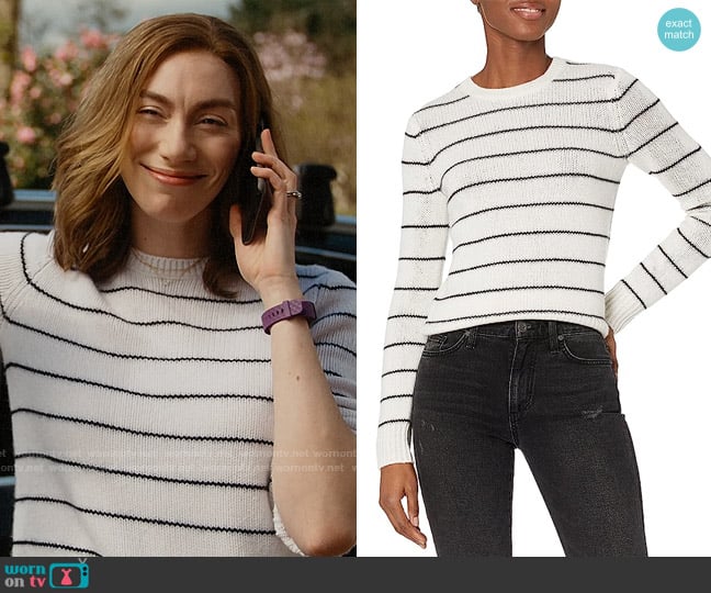 Vince Cashmere Striped Fitted Crew Neck Sweater worn by Allison Grant (Madeline Wise) on So Help Me Todd