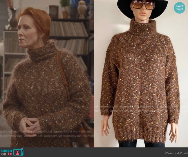 YesterdaysNumbers at Etsy Vintage Sweater worn by Miranda Hobbs (Cynthia Nixon) on And Just Like That