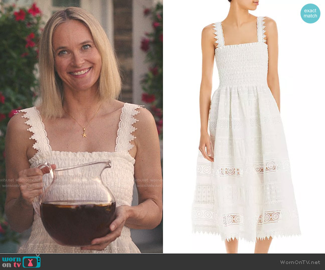 Waimari Varadero Mixed Lace Midi Dress worn by Susannah Fisher (Rachel Blanchard) on The Summer I Turned Pretty