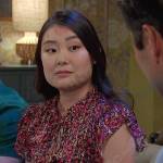 Wendy’s pink floral tie neck dress on Days of our Lives