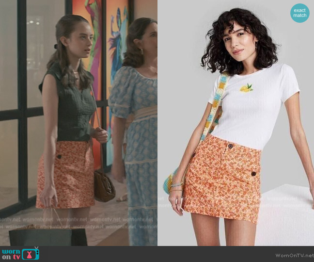 Wild Fable High-Rise Chino Mini Skirt worn by Simone Lockhart (Simone Lockhart) on Sweet Magnolias